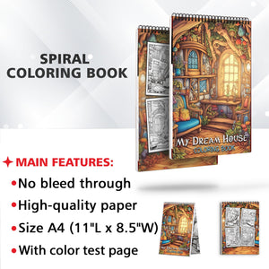 My Dream House Spiral Coloring Book: 30 Captivating Coloring Pages for Art Enthusiasts to Create Stunning and Personalized Dream House Artwork
