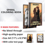 Endless Lesbian Love Spiral Bound Coloring Book: 30 Charming Pages Filled with Timeless Moments of Lesbian Love
