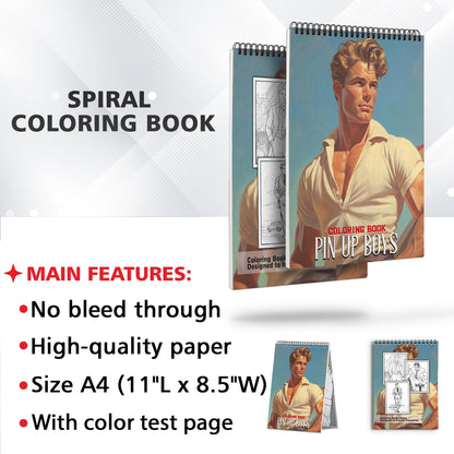 Pin-Up Boys Coloring Book: Dive into 30 Alluring Coloring Pages, Capturing the Charismatic Charms and Magnetic Presence of Pin-Up Boys