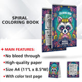 Mandala Raccoons Coloring Book