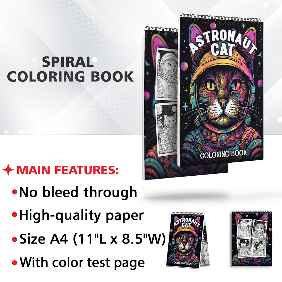 Astronaut Cat Coloring Book