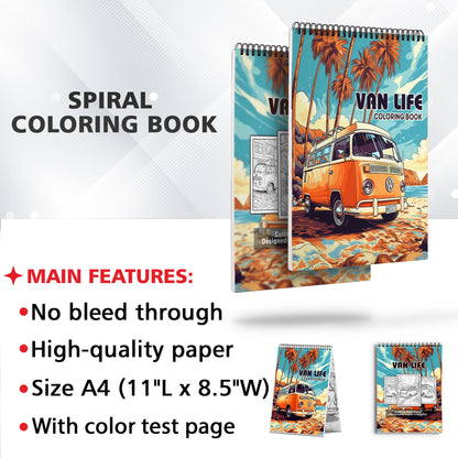 Van Life Coloring Book: Unleash Your Creativity with 30 Van Life Coloring Pages, Filling Them with Vibrant Hues and Imaginative Designs