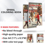 Vintage Christmas Spiral Bound Coloring Book: 30 Whimsical Coloring Pages of Vintage Christmas Scenes