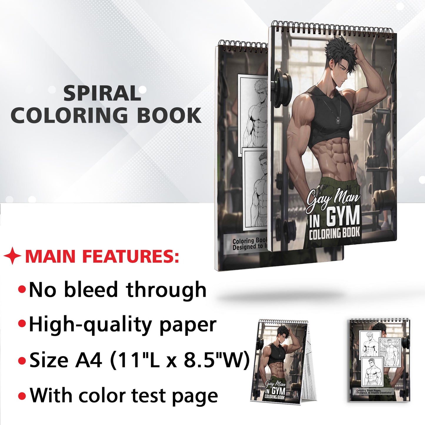 Gay Man In Gym Coloring Book: Explore 30 Vibrant Coloring Pages, Depicting Gay Men Embracing Health, Strength, and Self-Care in the Gym