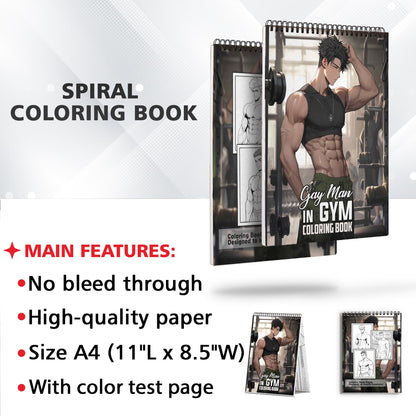 Gay Man In Gym Coloring Book: Explore 30 Vibrant Coloring Pages, Depicting Gay Men Embracing Health, Strength, and Self-Care in the Gym