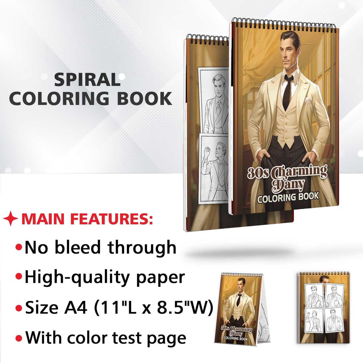 30s Charming Dany Spiral Bound Coloring Book: 30 Enchanting Coloring Pages, Unleashing Your Creativity in the World of Charming Dany