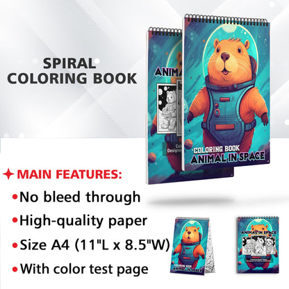 Animal In Space Coloring Book