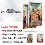 Geek Gods Mythology Spiral-Bound Coloring Book: 30 Intriguing Mythological Coloring Pages, Unveiling Geek Gods from Diverse Worlds 