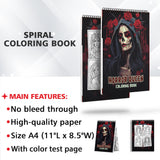 Horror Queen Spiral Bound Coloring Book: 30 Horror Queen Coloring Pages for Gothic Art Enthusiasts to Unleash Their Creative Expression