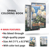 Aesthetic Roses Spiral-Bound Coloring Book: 30 Captivating Illustrations