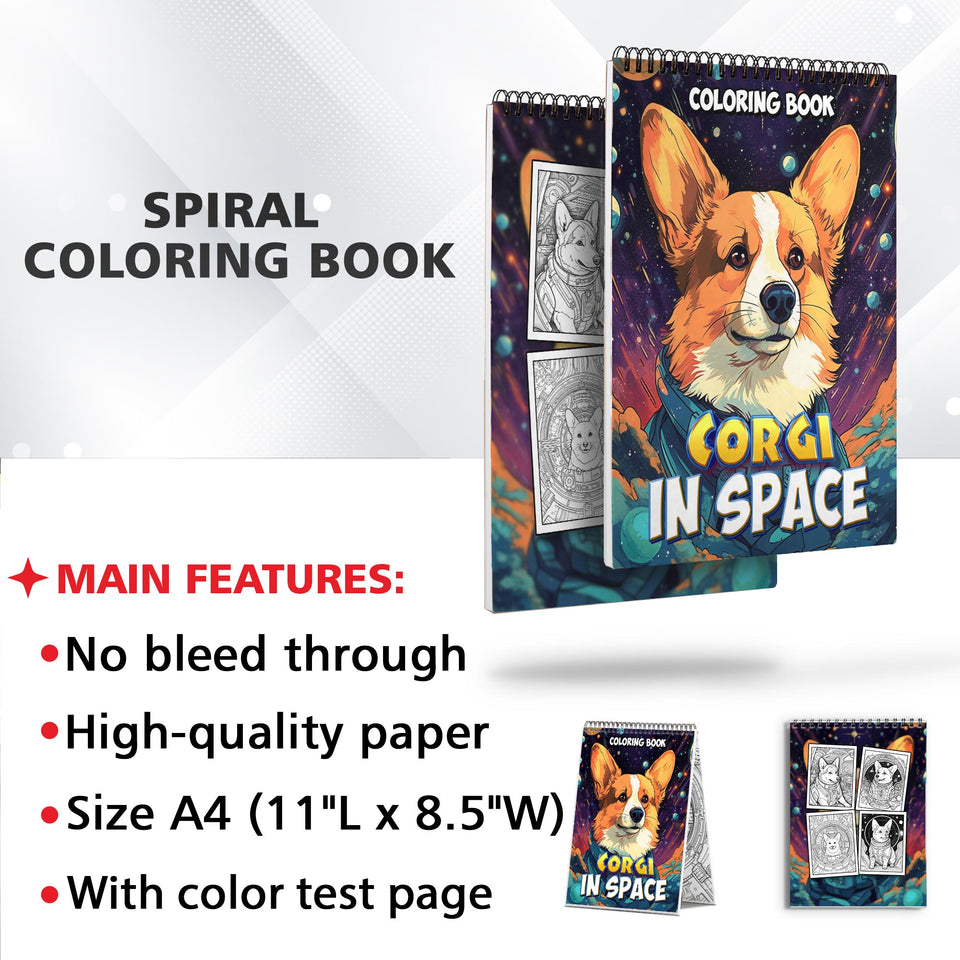 Corgi In Space Coloring Book