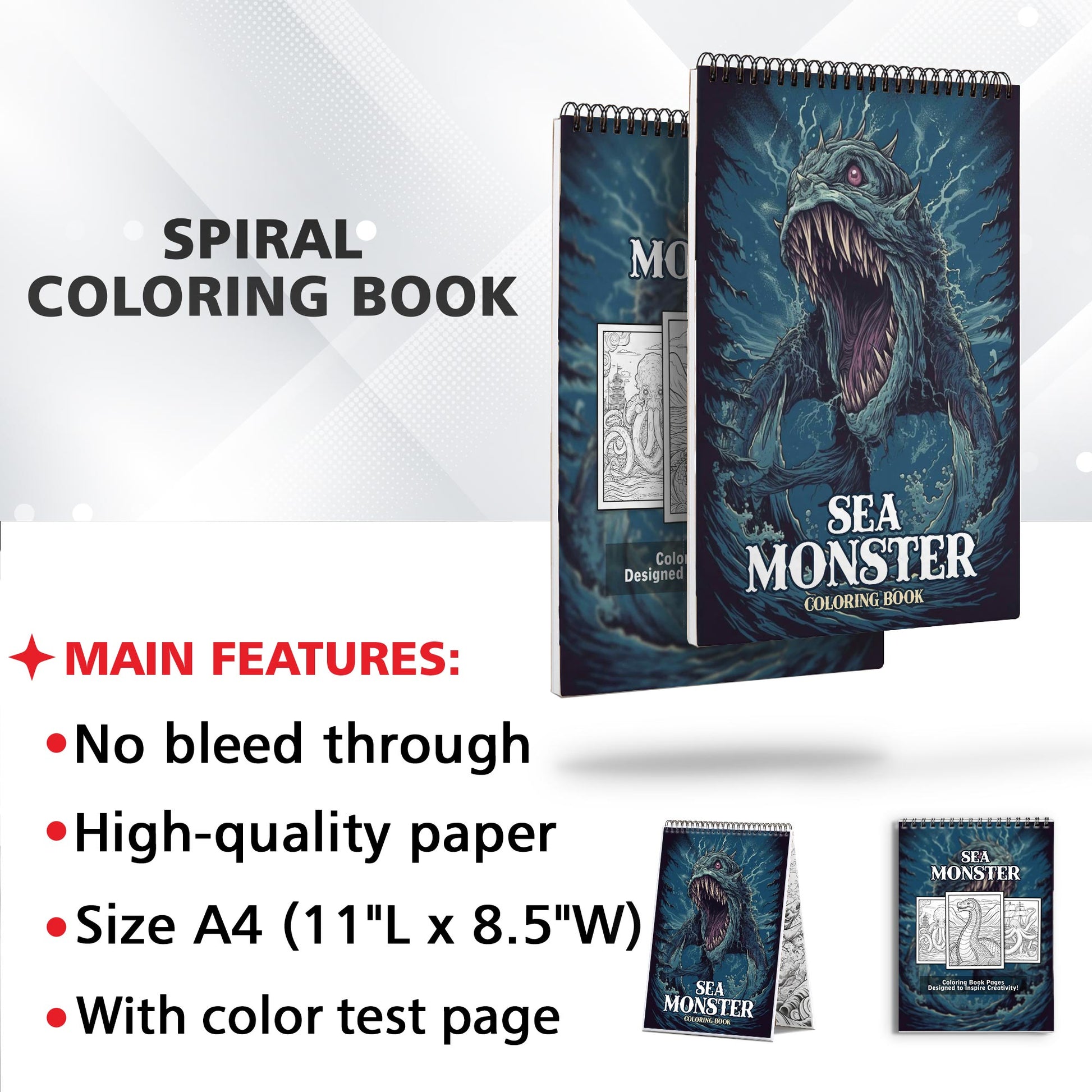 Sea Monster Coloring Book: Explore 30 Mythical Coloring Pages, Depicting Majestic Sea Monsters from Ancient Folklore and Maritime Tales