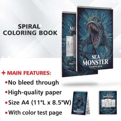 Sea Monster Coloring Book: Explore 30 Mythical Coloring Pages, Depicting Majestic Sea Monsters from Ancient Folklore and Maritime Tales