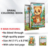 Cute Pals in the Woods Spiral-Bound Coloring Book: 30 Exquisite Coloring Pages for Fans of Cute Animals