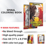 Lesbian Love's Spectrum Spiral Bound Coloring Book: 30 Charming Pages Filled with Heartfelt Moments of Lesbian Romance and Inclusivity