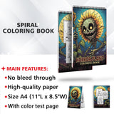 Horror Plant Spiral Coloring Book: 30 Creepy Plant Coloring Pages, Unveiling Horrific Flora in Dark Imaginings