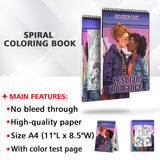 Lesbian Romance Spiral Bound Coloring Book: 30 Charming Pages Filled with Heartfelt Moments of Lesbian Romance