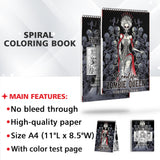 Beautiful Zombie Queen Spiral Coloring Book: 30 Exquisite Zombie Queen Coloring Pages for Fans of the Macabre to Bring Life to Undead Royalty