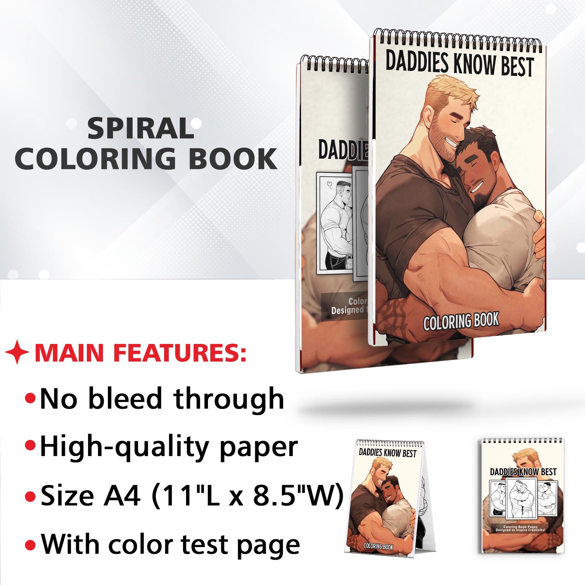 Daddies Know Best Spiral Bound Coloring Book: 30 Pages of Daddies Gay Coloring Artwork