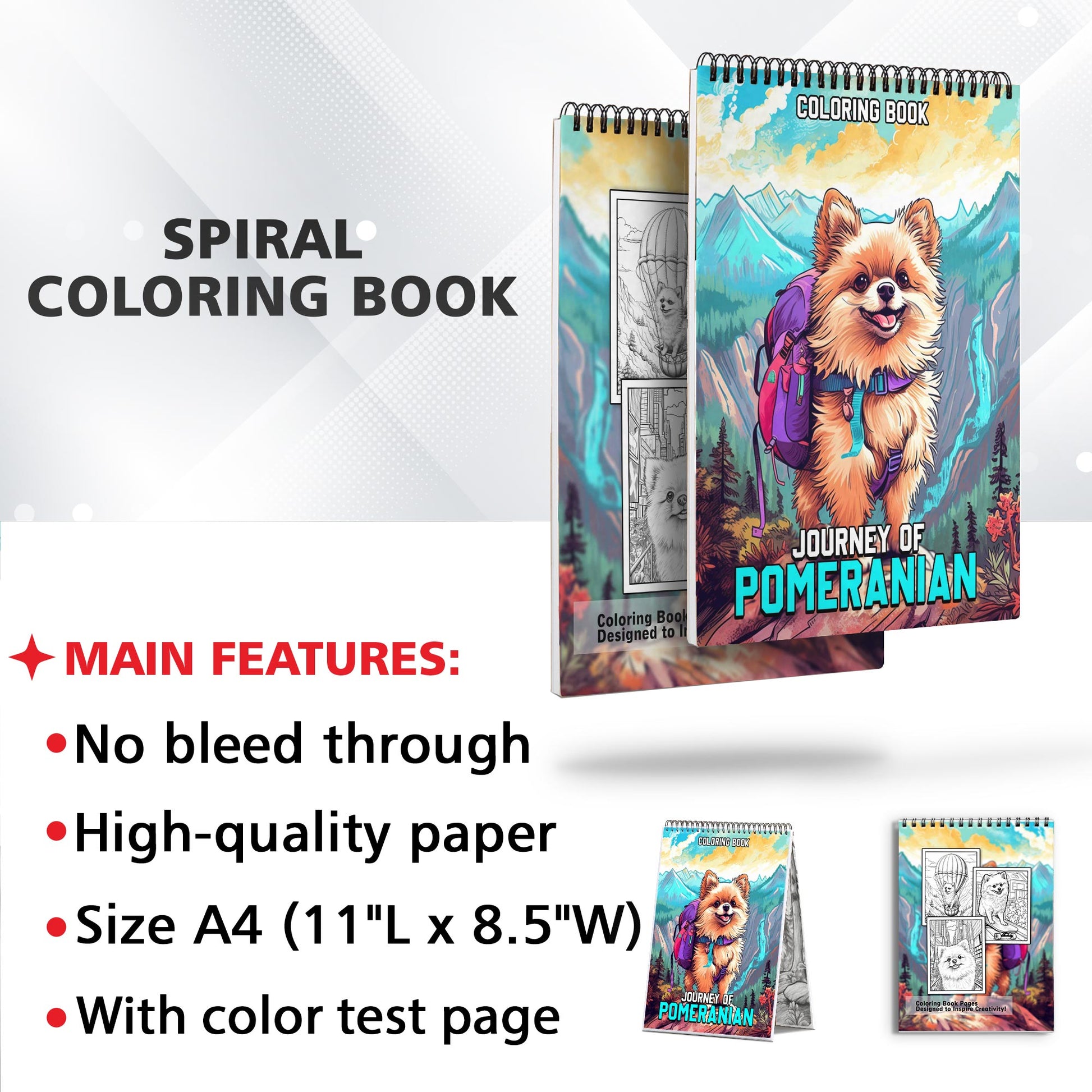 Journey of Pomeranian Coloring Book