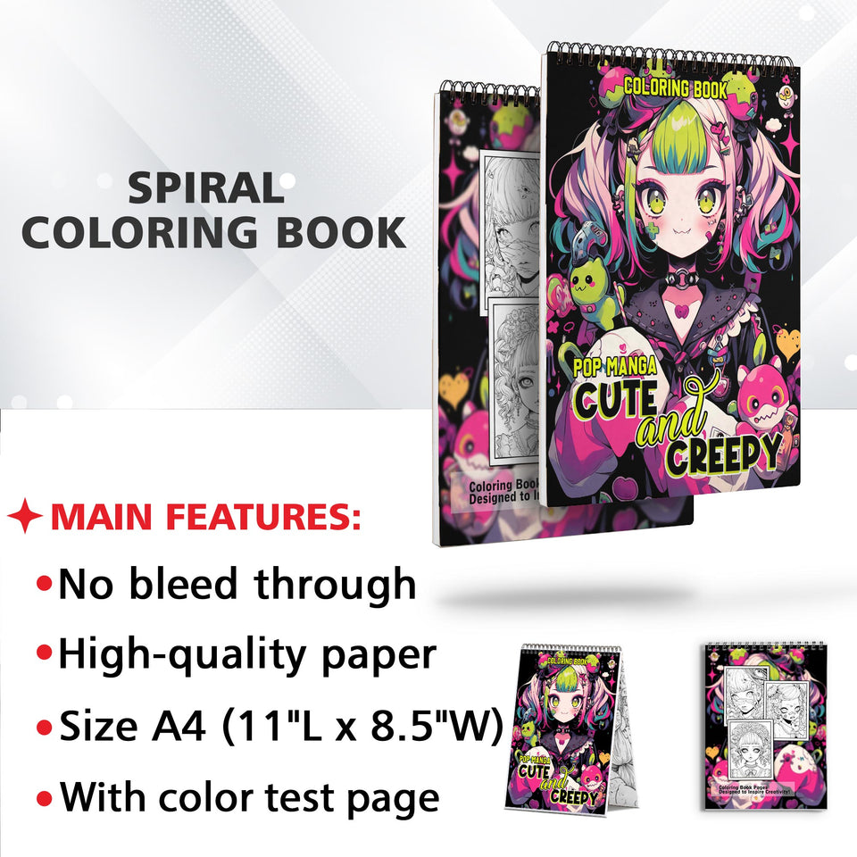 Pop Manga Cute And Creepy Coloring Book: Embrace the Artistic Journey ...