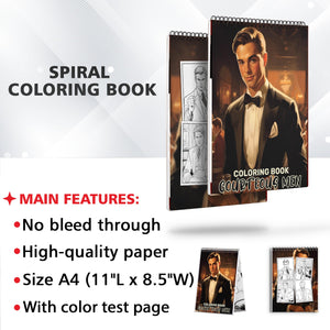 Courteous Men Spiral Bound Coloring Book :  30 Courteous Men Coloring Pages for a Sophisticated and Artistic Experience