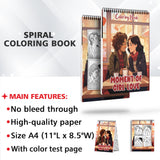 Moment of Girl Love Spiral Bound Coloring Book: 30 Captivating Coloring Scenes of Tender and Loving Couples