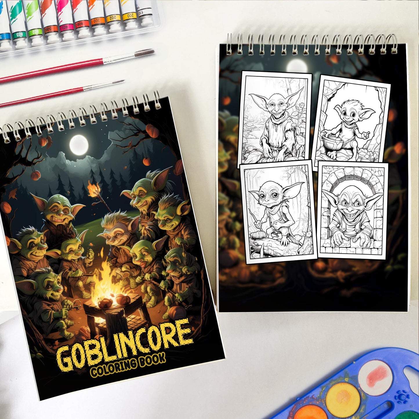 Goblin Spiral Bound Coloring Book: 30 Whimsical Goblin Coloring Pages for Fantasy Enthusiasts