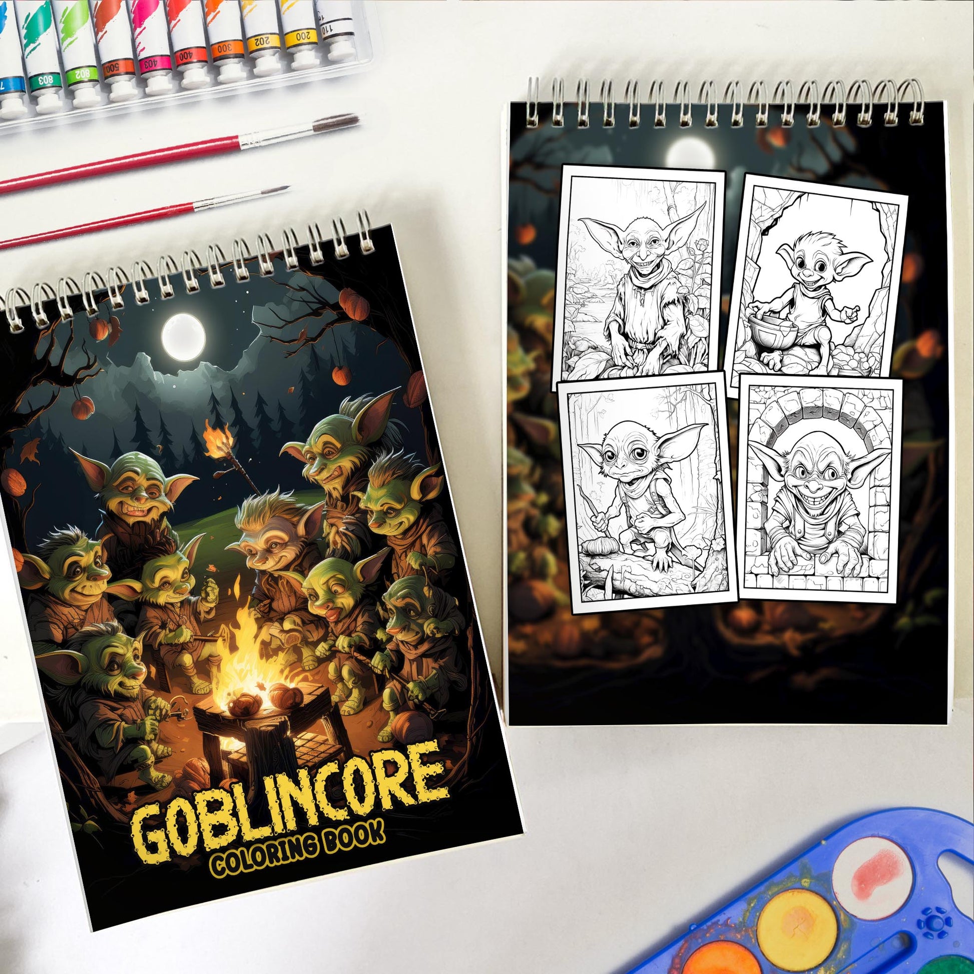 Goblin Spiral Bound Coloring Book: 30 Whimsical Goblin Coloring Pages for Fantasy Enthusiasts