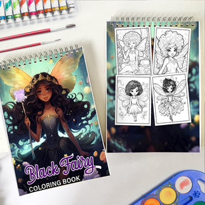 Black Fairy Spiral Coloring Book: Discover the Adorable of Black Fairies with 30 Exquisite Coloring Pages