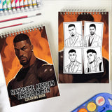 Handsome African American Men Spiral Bound Coloring Book: 30 Enchanting Coloring Pages, Unleashing Your Creativity in the World of Distinguished African American Men