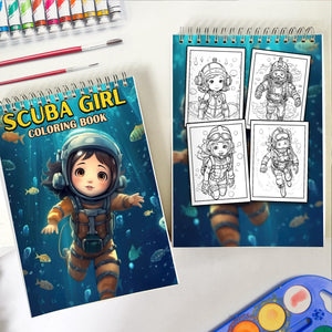 Scuba Girl Spiral-Bound Coloring Book: Immerse Yourself in a World of Underwater Exploration with 30 Captivating Coloring Pages for Ocean and Art Enthusiasts to Create Stunning and Imaginative Artwork 