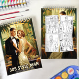 30s Style Man Spiral Bound Coloring Book: 30 Enchanting Coloring Pages, Unleashing Your Creativity in the World of 1930s Fashion
