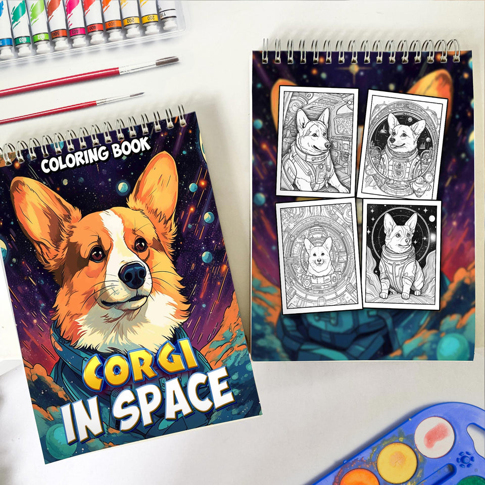 Corgi In Space Coloring Book