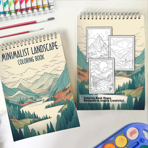 Minimalist Landscape Coloring Book: 30 Tranquil Coloring Pages for Boho Enthusiasts to Unleash Their Creative Expression