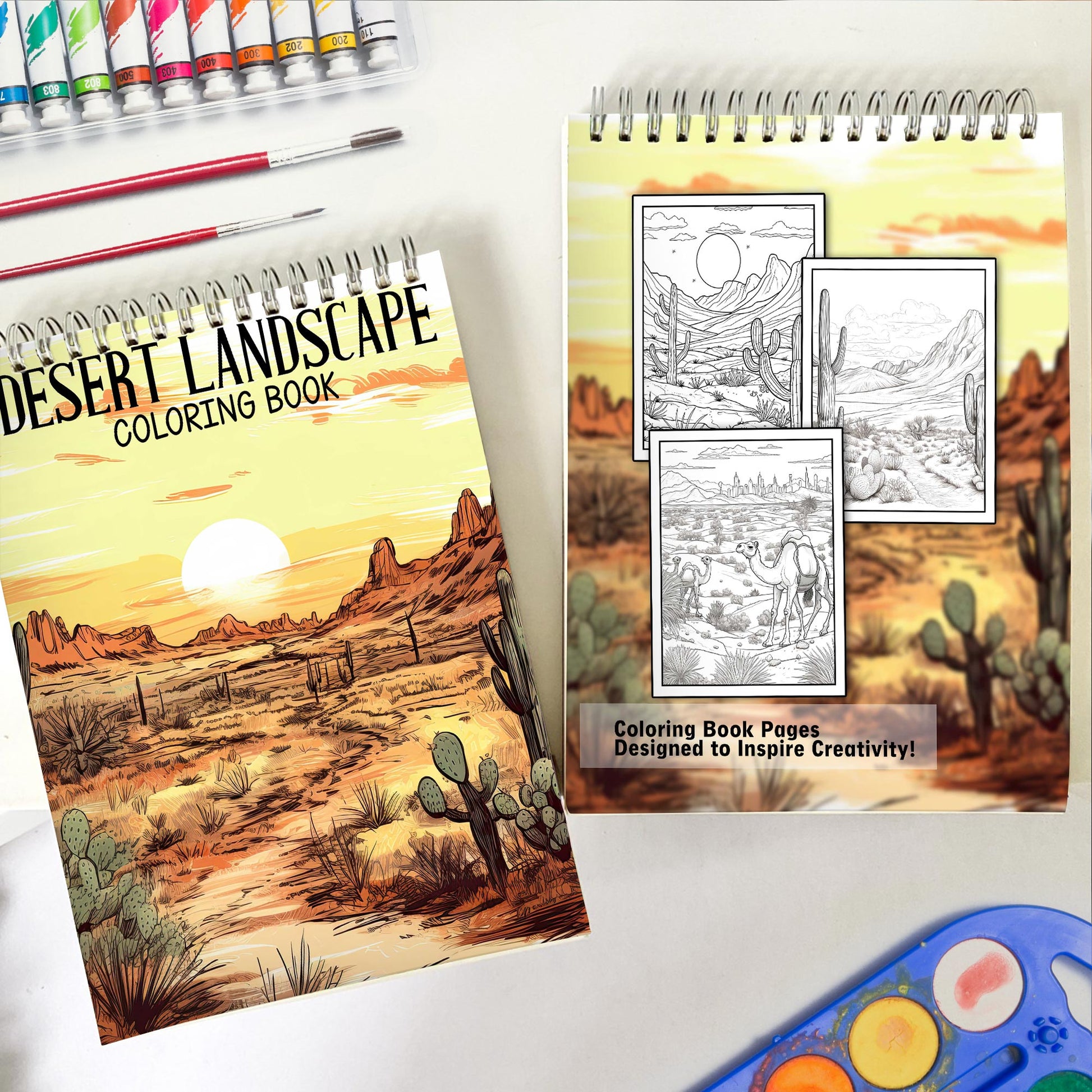 Desert Landscape Coloring Book