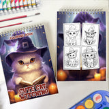 Cute Cat Witching Spiral-Bound Coloring Book: 30 Charming Pages Filled with Enchanting Tales of Cute Cat Witchery