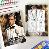 Handsome 30s Elegance Spiral Bound Coloring Book: 30 Enchanting Coloring Pages, Unleashing Your Creativity in the World of Handsome 30s Elegance