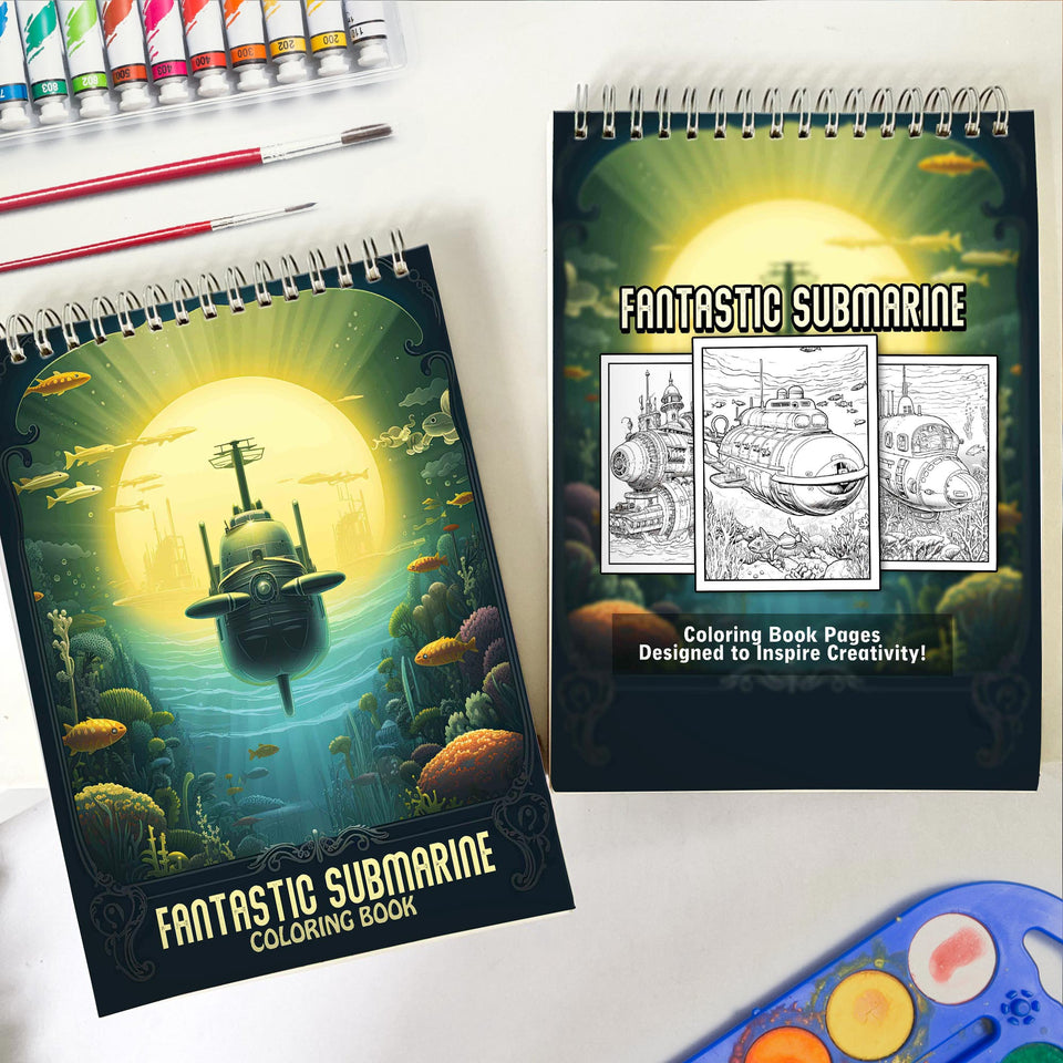 Fantastic Submarine Coloring Book