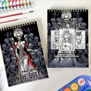 Beautiful Zombie Queen Spiral Coloring Book: 30 Exquisite Zombie Queen Coloring Pages for Fans of the Macabre to Bring Life to Undead Royalty