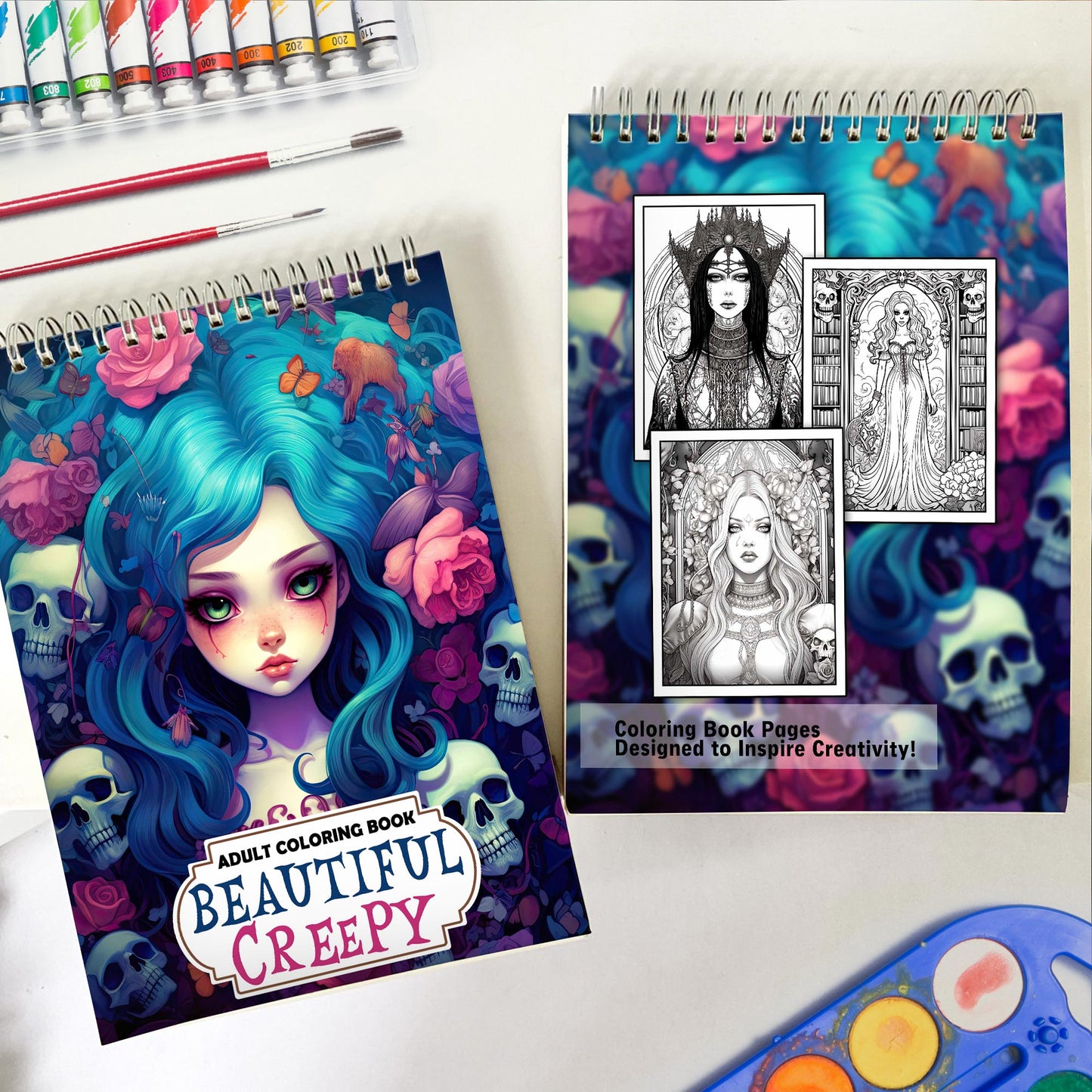 Beautiful Creepy Spiral Coloring Book: 30 Exquisitely Macabre Coloring Pages for Adults to Embrace the Beauty in the Dark