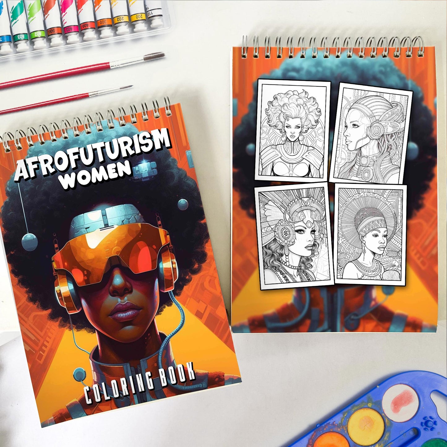 Afrofuturism Women Coloring Book
