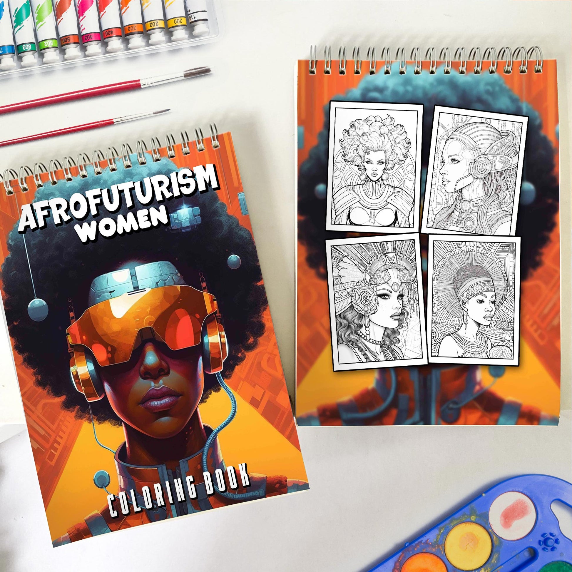 Afrofuturism Women Coloring Book