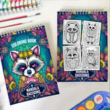 Mandala Raccoons Coloring Book