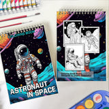 Astronaut In Space Spiral Coloring Book: 30 Fascinating Coloring Pages, Featuring Astronauts Floating in Space and Performing Extraordinary Tasks