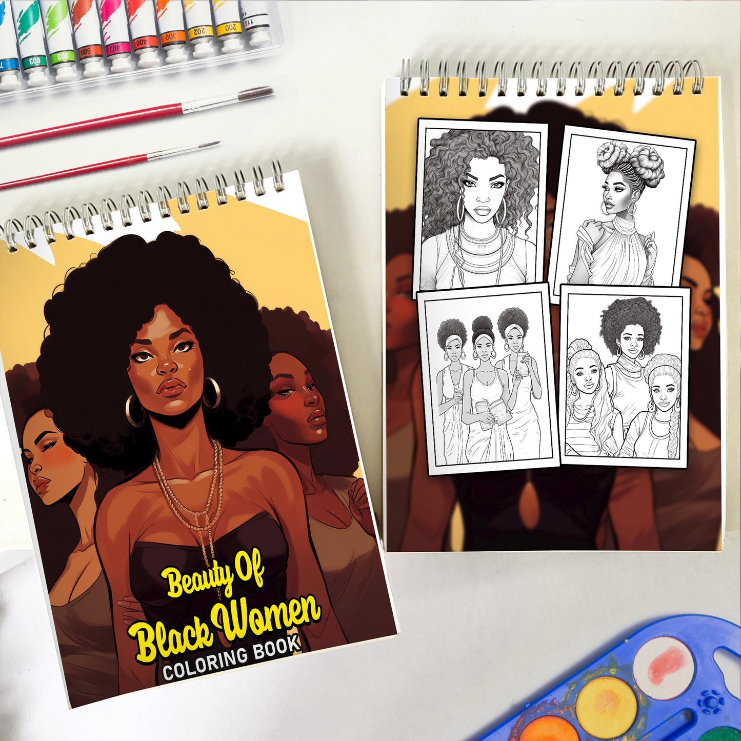 Beauty of Black Women Spiral Coloring Book: 30 Exquisite Coloring Pages Celebrating the Beauty of Black Women