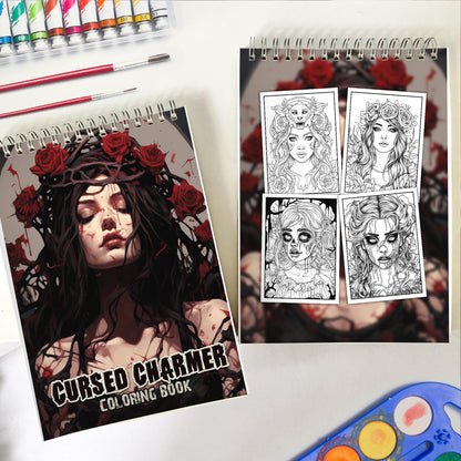 Cursed Charmer Spiral Bound Coloring Book: 30 Coloring Pages for Gothic Art Enthusiasts to Unleash Their Creative Expression