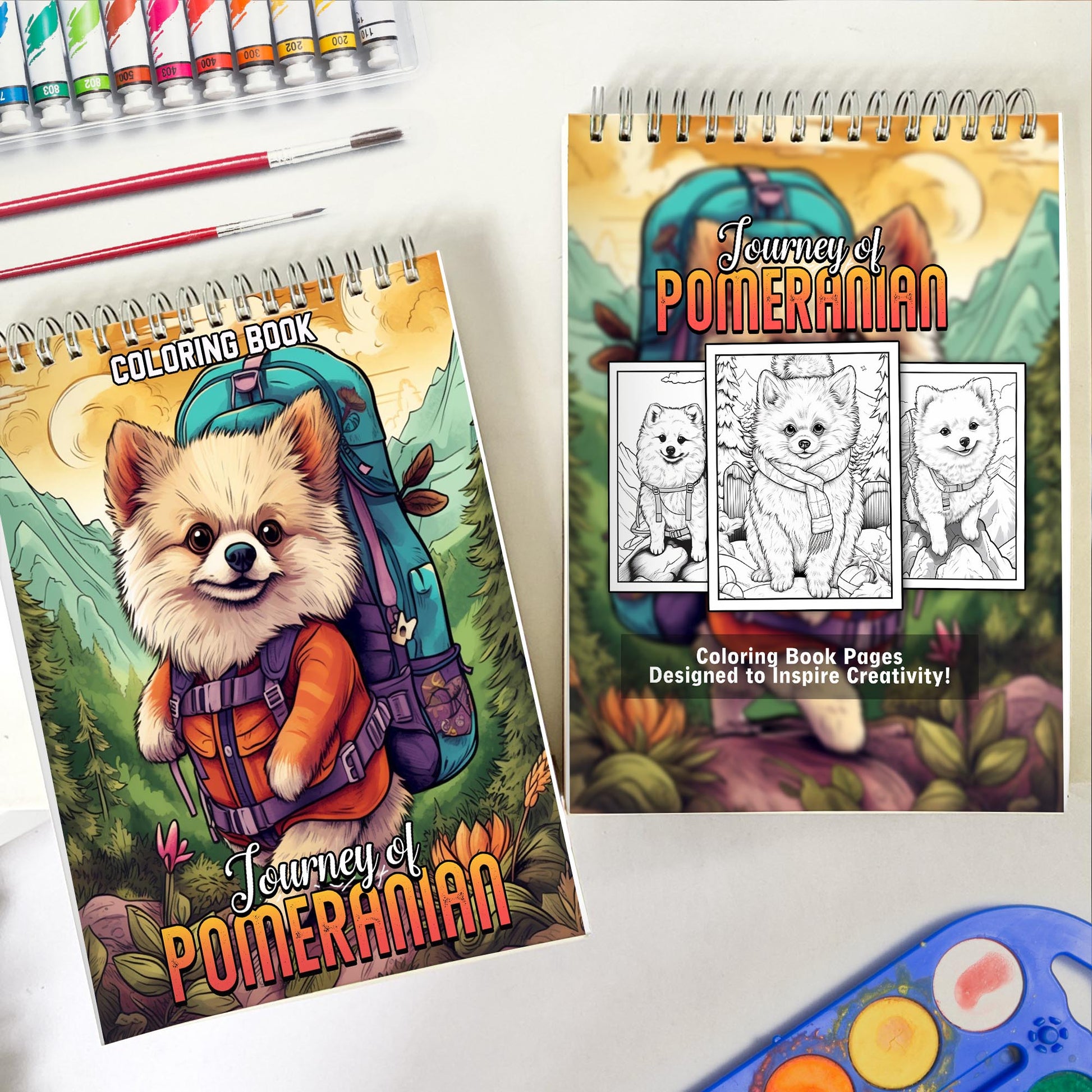 Journey of Pomeranian Spiral Coloring Book: 30 Whimsical Pomeranian Coloring Pages for Pomeranian Art Admirers to Embrace the Quirky Charm and Heartwarming Vibes of Pomeranian Adventures
