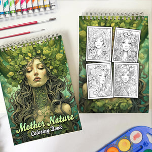 Mother Nature Coloring Book: Explore 30 Intriguing Coloring Pages, Depicting Women in the Midst of Enchanting Forests, Serene Rivers, and Majestic Mountains