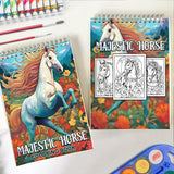 Majestic Horse Spiral-Bound Coloring Book: 30 Captivating Coloring Pages for Horse and Art Enthusiasts to Create Stunning and Lifelike Artwork